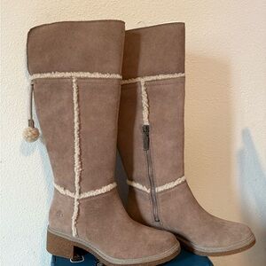 Timberland Tan Winter Rain Boots with Fleece Lining